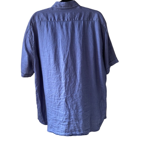 Toscano Firenze 100% Linen Navy Button Down Shirt. Beachy Casual. Men’s XXL - Picture 7 of 7